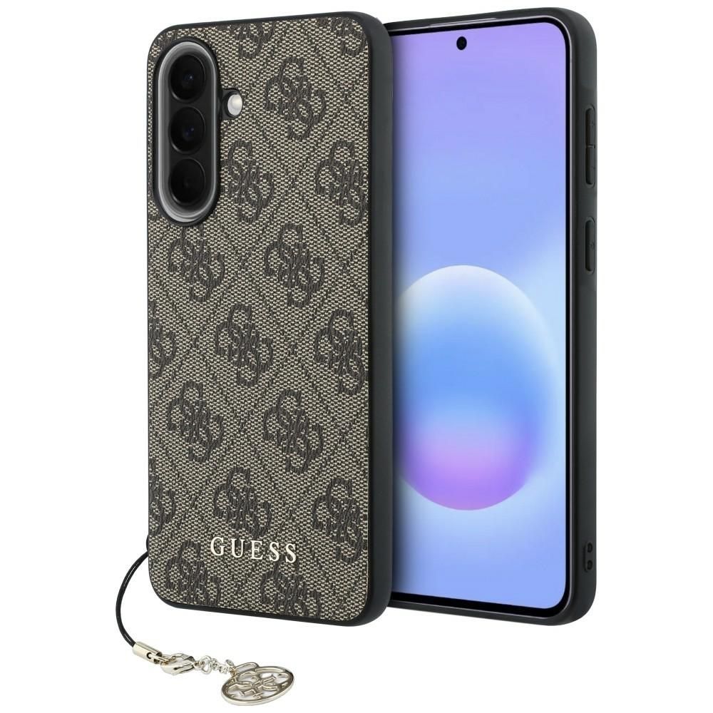 Guess HC PU 4G Classic Logo case with charm for Samsung Galaxy A37 brown