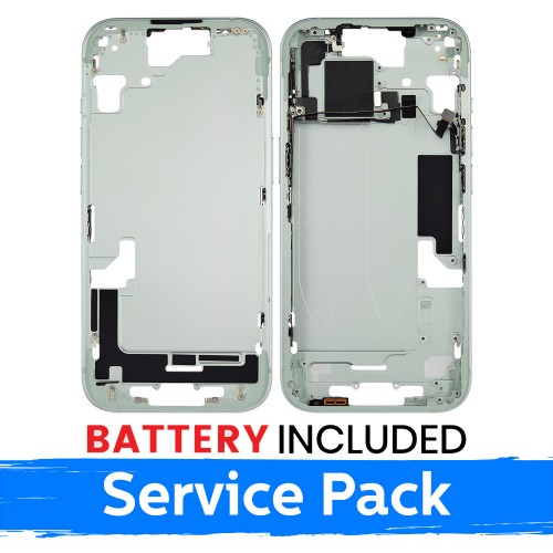 Apple iPhone 15 keskikehys + akku vihreä (service pack)