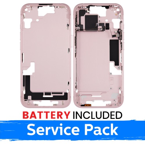 Mid-Frame Housing Apple iPhone 15 Mid-Frame Housing + Battery / Pink / (Service Pack)