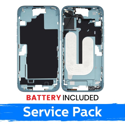 Mid-Frame Housing Apple iPhone 16 Plus Back Housing + Battery / Teal / (Service Pack)