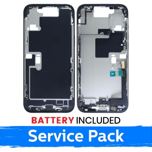Mid-Frame Housing Apple iPhone 16 Pro Max Back Housing + Battery / Black Titanium / (Service Pack)