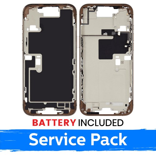 Mid-Frame Housing Apple iPhone 16 Pro Max Back Housing + Battery / Desert Titanium / (Service Pack)