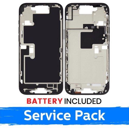 Mid-Frame Housing Apple iPhone 16 Pro Back Housing + Battery / Black Titanium / (Service Pack)