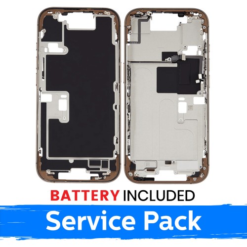 Mid-Frame Housing Apple iPhone 16 Pro Back Housing + Battery / Desert Titanium / (Service Pack)