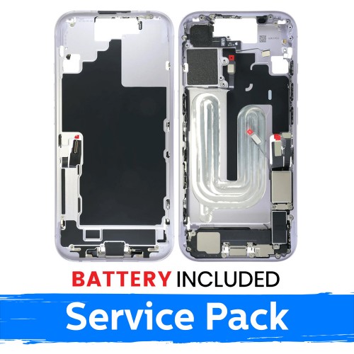 Apple iPhone 17 keskikehysrunko + akku / Laventeli / (Huoltopakkaus)