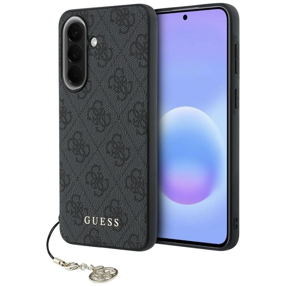 Guess HC PU 4G Classic Logo case with charm for Samsung Galaxy A57 black