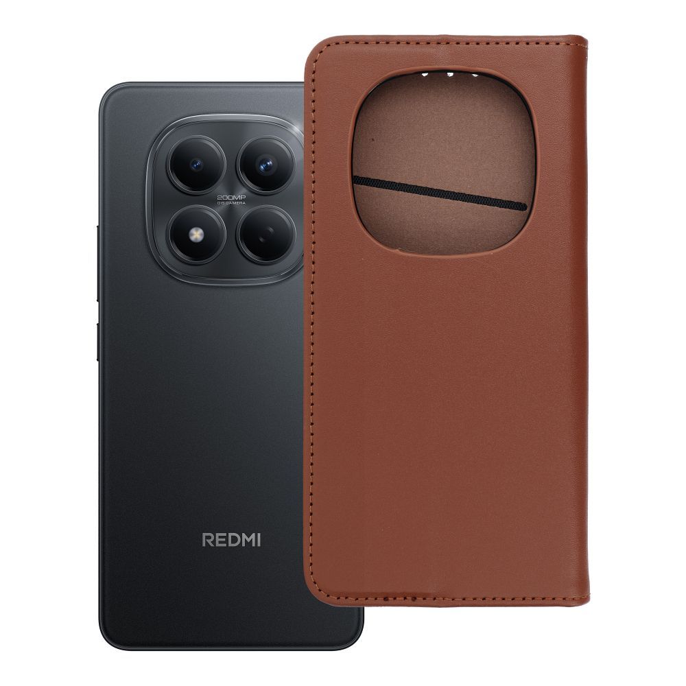 SMART PRO Book nahkainen Suojakuori XIAOMI Redmi Note 15 PRO 5G:lle ruskea