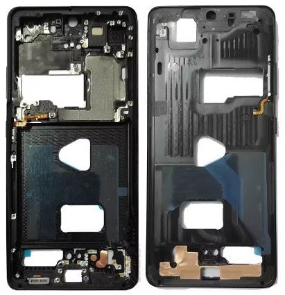 Keskikehys Samsung G998 S21 Ultra Phantom Black sivupainikkeineen alkuperäinen (käytetty Grade B)