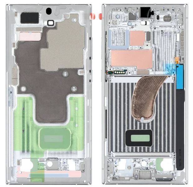 Middle housing Samsung S918 S23 Ultra Cream original (used Grade C)