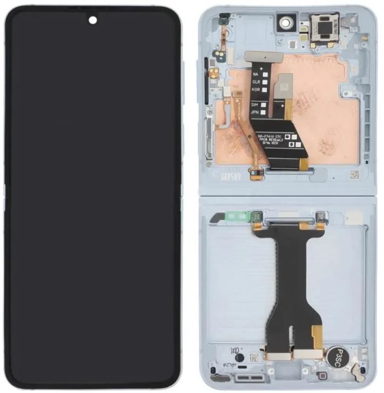Keskikehys Samsung F741 Z Flip6 5G sininen alkuperäinen (käytetty Grade B)