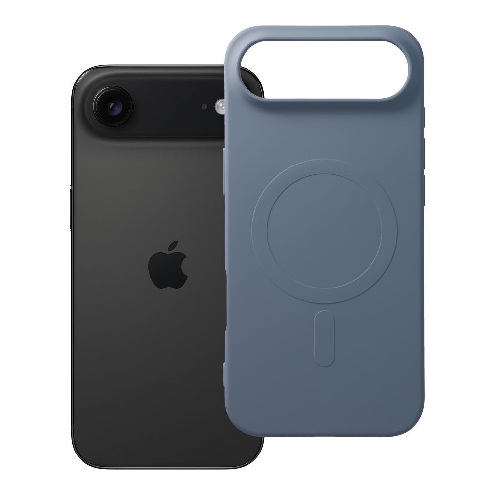 Silikoninen Mag Cover iPhone 17 AIR:lle MagSafe-yhteensopiva (iso reikä) vaaleansininen