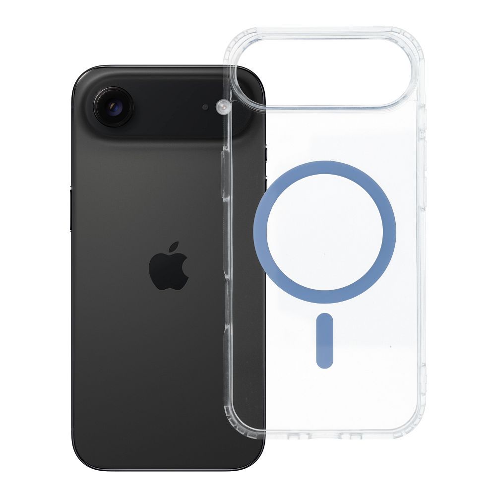 Suojakuori iPhone 17 AIR:lle Drop Glue Colorful Ring Mag Cover MagSafe-yhteensopiva vaaleansininen
