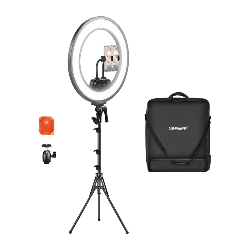 Neewer RL45B 45W 18″ erittäin ohut LED-rengasvalosetti