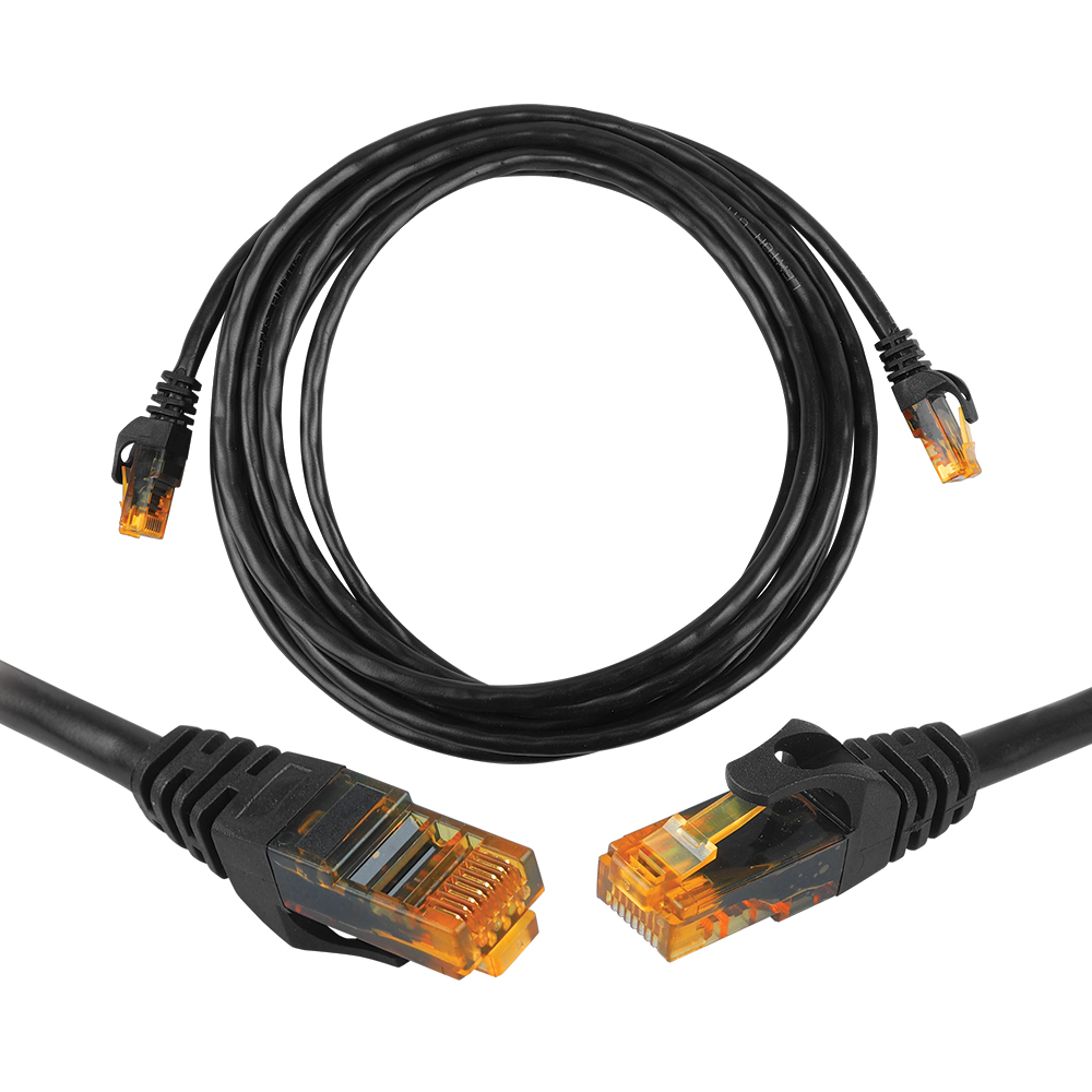 CAT6e UTP verkkokaapeli (patchcord) 2m musta