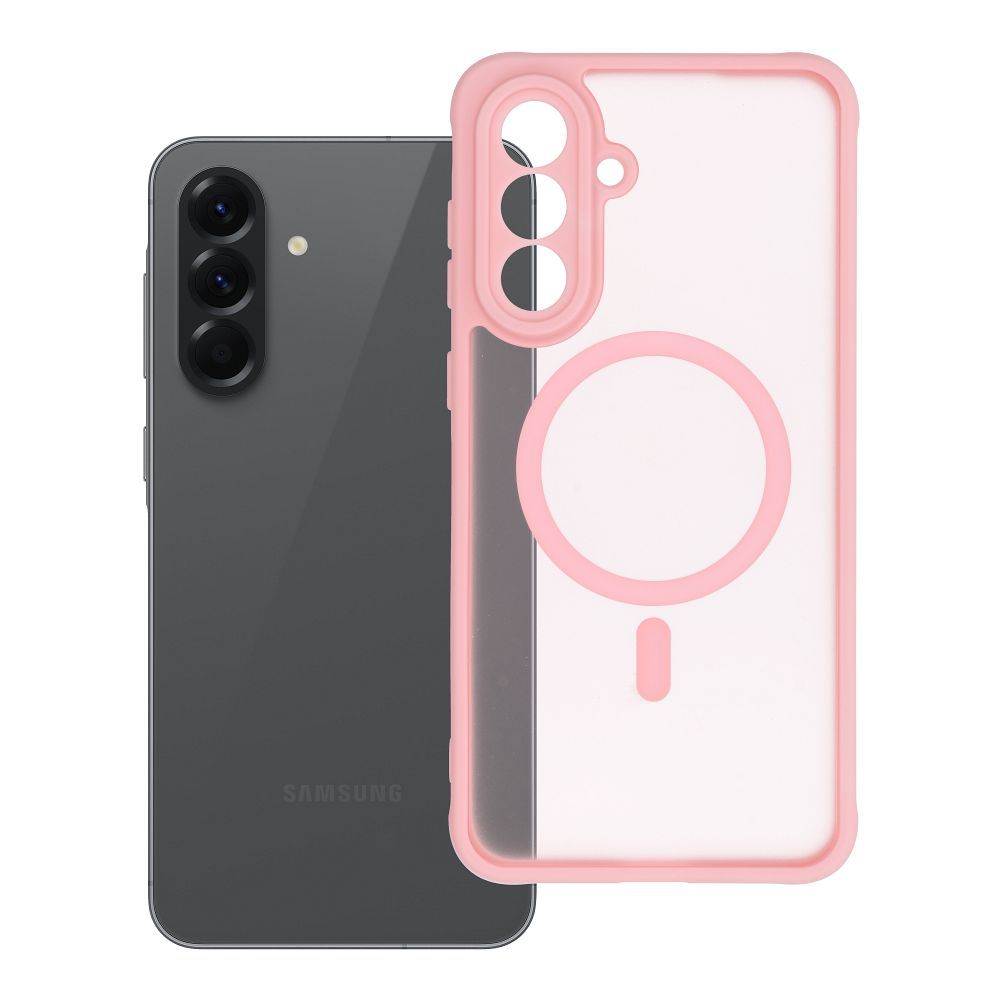 FULL MATTE MAG COVER magneettinen puhelimen kuori, MagSafe-yhteensopiva, SAMSUNG A56, vaaleanpinkki