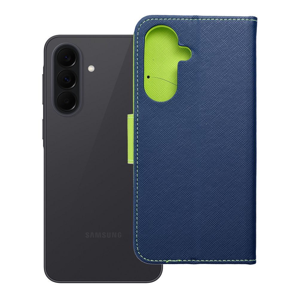 Flip-suojakuori Samsung A37:lle Fancy Book laivastonsininen / lime
