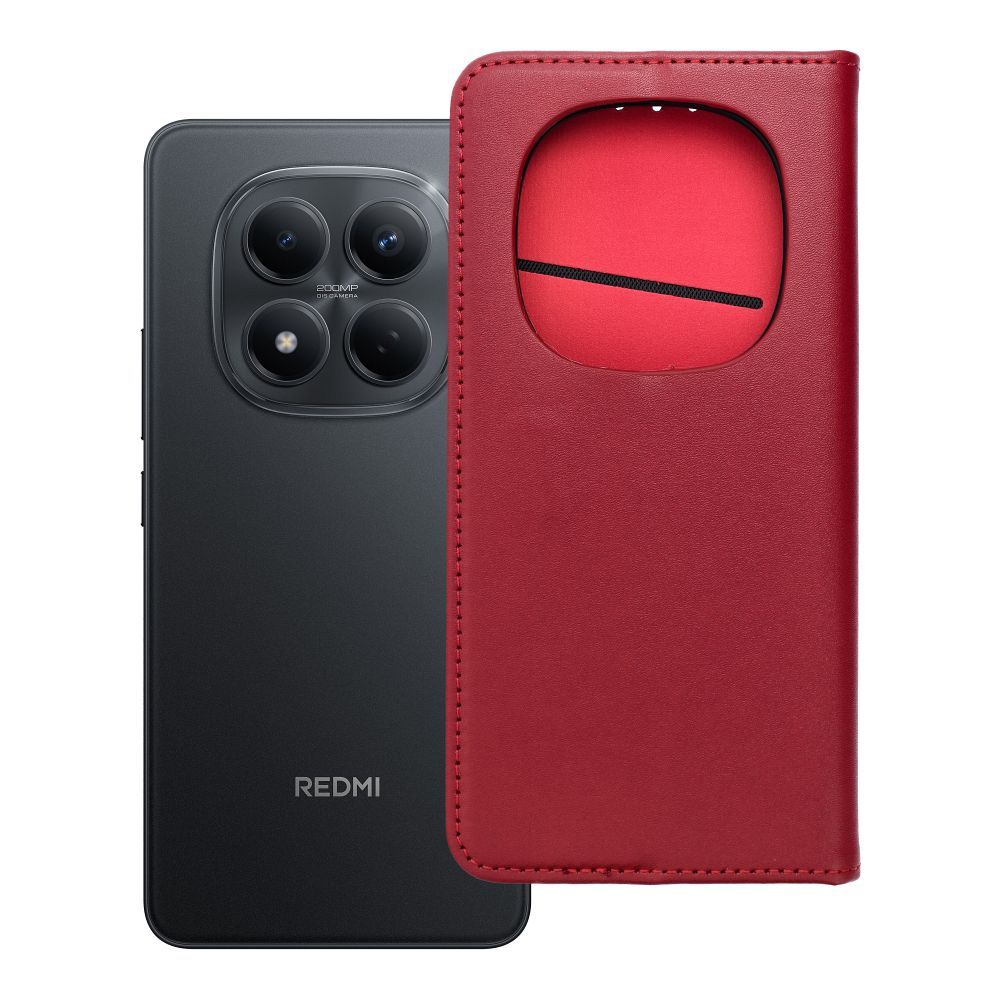 SMART PRO Book nahkainen Suojakuori XIAOMI Redmi Note 15 PRO 5G:lle tummanpunainen