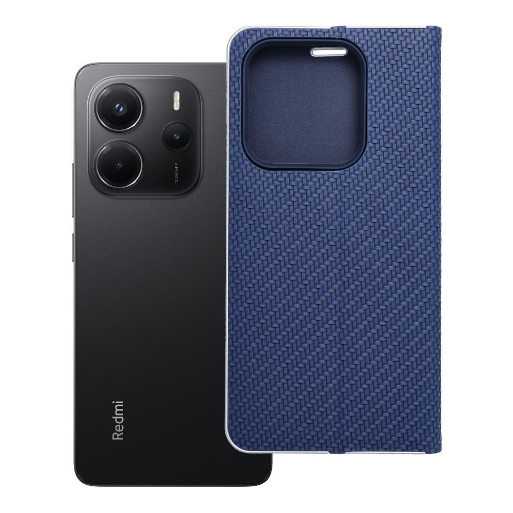 Läppäsuojakuori Xiaomi Redmi NOTE 14 5G:lle Luna Book Carbon sininen