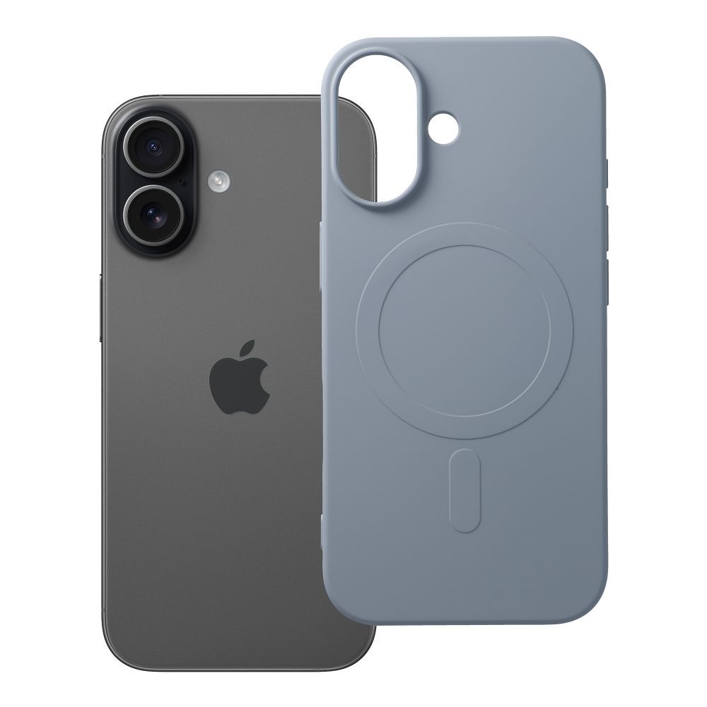 Silikoninen Mag Cover iPhone 17:lle MagSafe-yhteensopiva (iso reikä) vaaleansininen