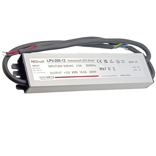 Virtalähde 12V, 16.5A, 200W, IP67