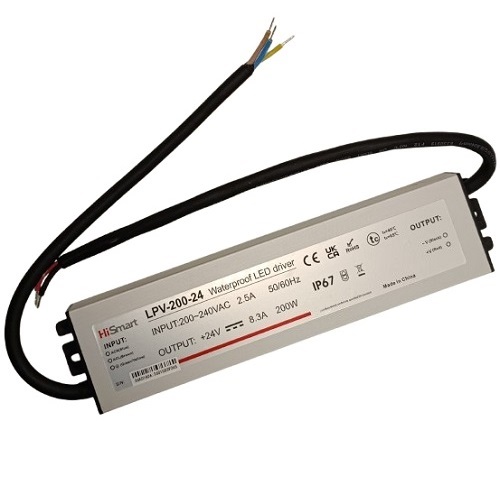 Virtalähde 24V, 8.3A, 200W, IP67