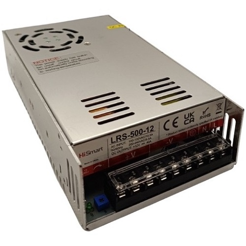 Virtalähde 12V, 40A, 500W