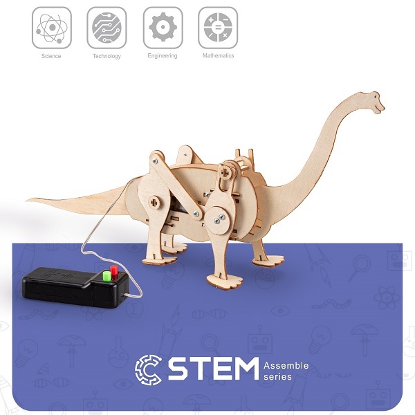 Puinen koottava setti Robotti Brachiosaurus, STEM-opetuspeli