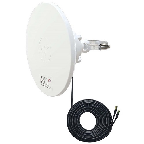 5G / LTE / CBRS 2x2 MIMO lautasantenni, 1.7-4.2GHz, 2x 12dBi, IP67
