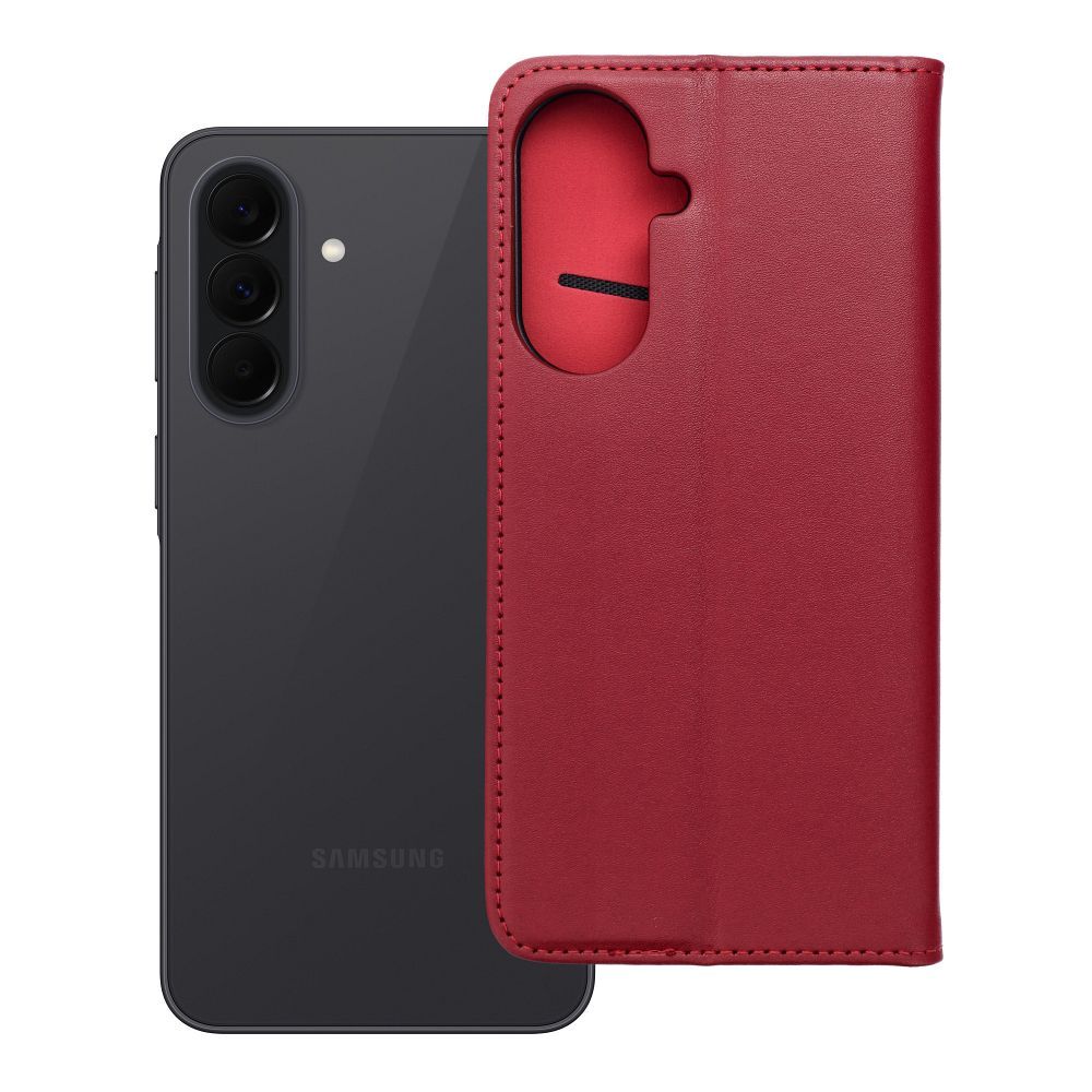 Läppäsuojakuori Samsung A37 5G Smart Pro Book nahka viininpunainen