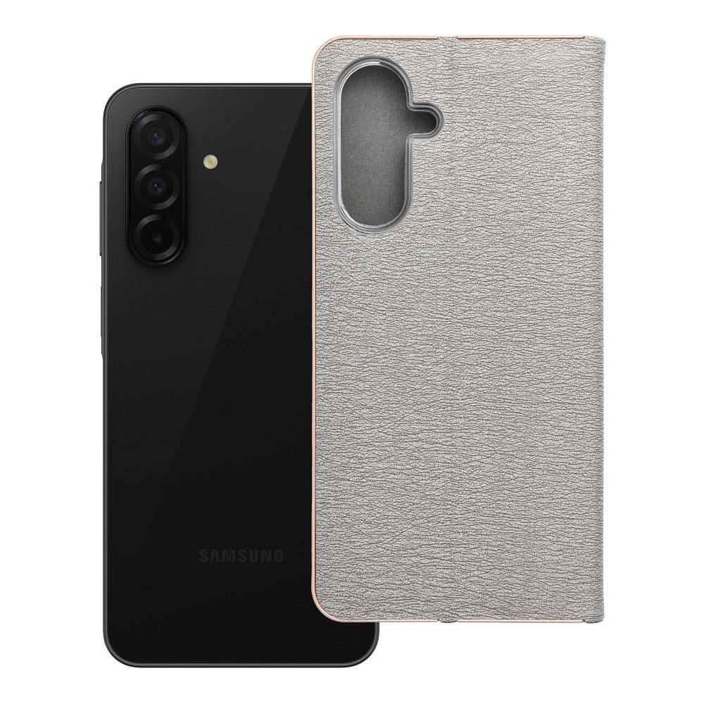 Läppäsuojakuori Samsung A26 5G:lle Luna Book Gold hopeinen