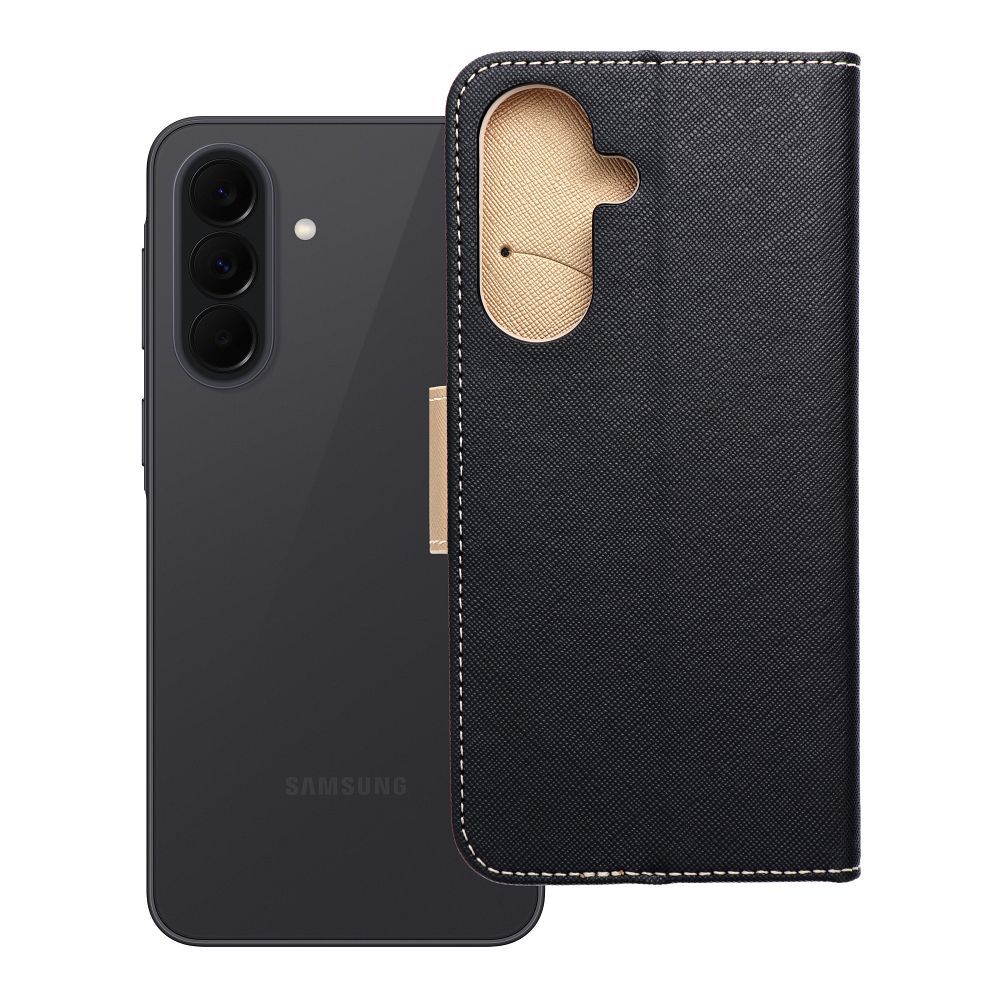 Flip-suojakuori Samsung A37:lle Fancy Book musta / kultainen