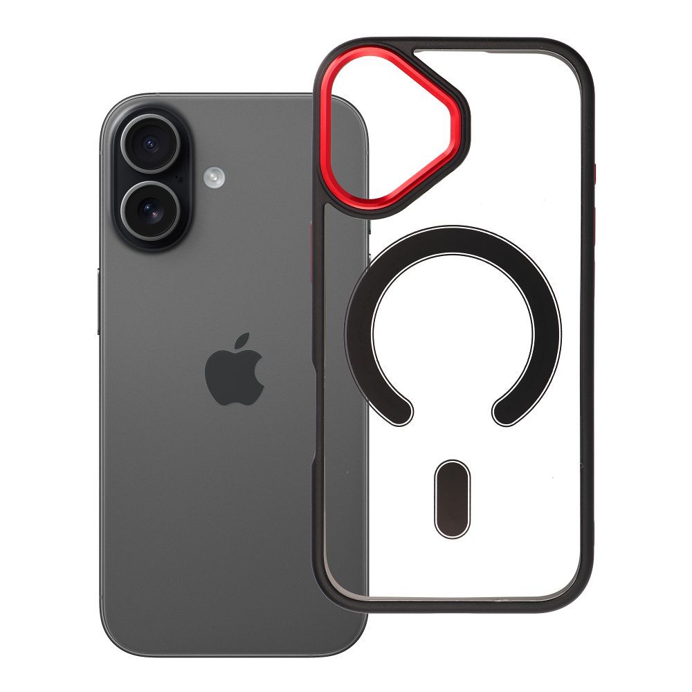 Suojakuori iPhone 17:lle Color Edge Mag Cover yhteensopiva MagSafe musta-punainen