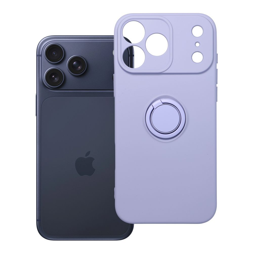 Silikoninen Suojakuori Renkaalla iPhone 17 PRO MAX:lle violetti
