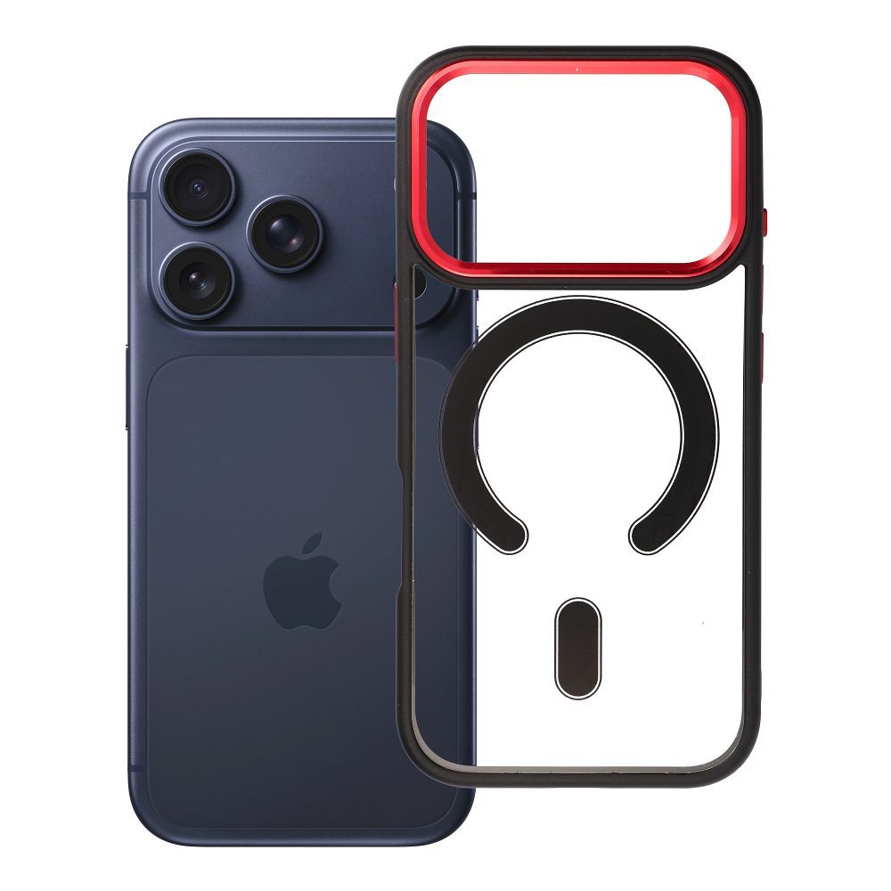Suojakuori iPhone 17 PRO:lle Color Edge Mag Cover yhteensopiva MagSafe musta-punainen