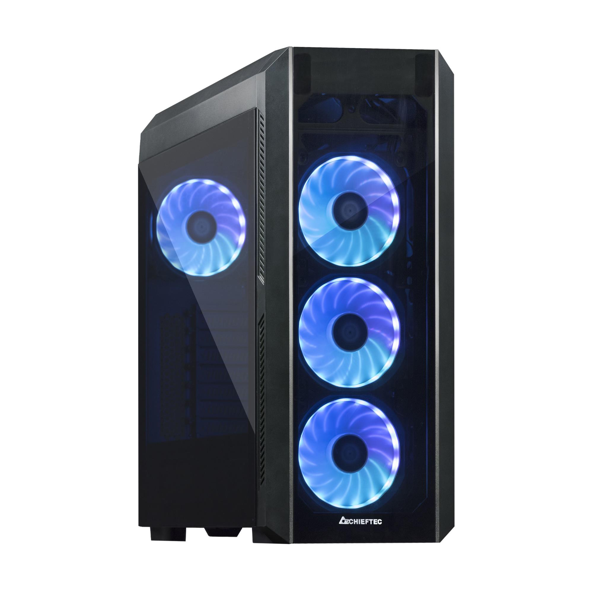 Chieftec Scorpion 3 GL-03B-OP MidiTower-kotelo, ilman virtalähdettä, ATX/MicroATX/MiniITX, musta