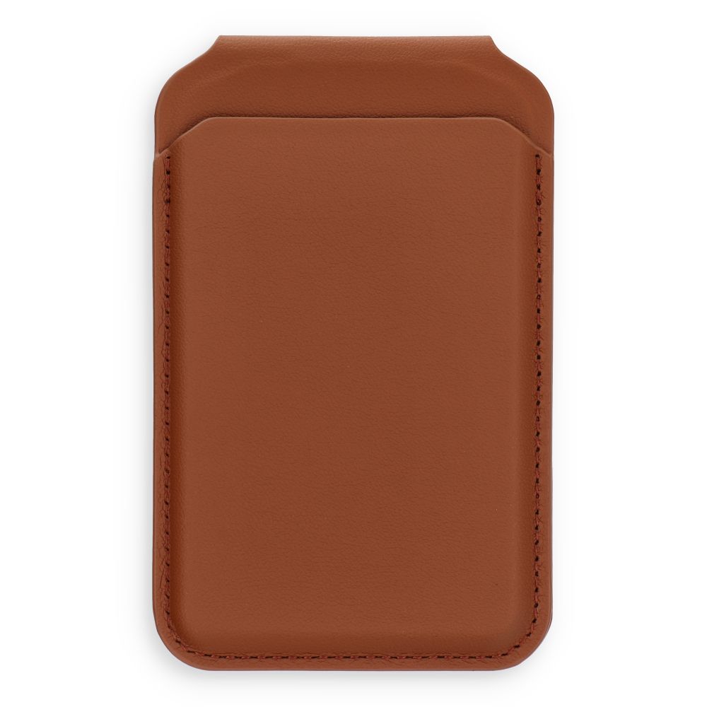 Nahkalompakko telineellä, yhteensopiva MagSafe Satechi Vegan Leather Wallet Stand ruskea