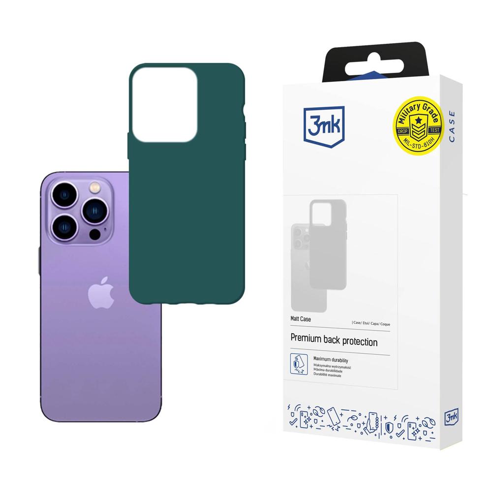 Kotelo iPhone 14 Pro Max:lle 3mk Matt Case -sarjasta - tummanvihreä