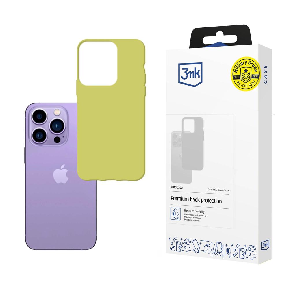 Kotelo iPhone 14 Pro Max -puhelimelle 3mk Matt Case -sarjasta - limenvihreä