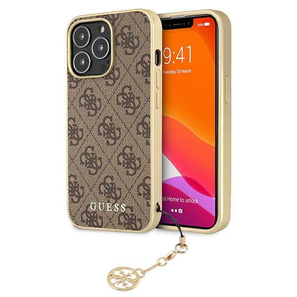 Guess 4G Charms Collection -kovakuori iPhone 13 Pro / 13 6.1" ruskea