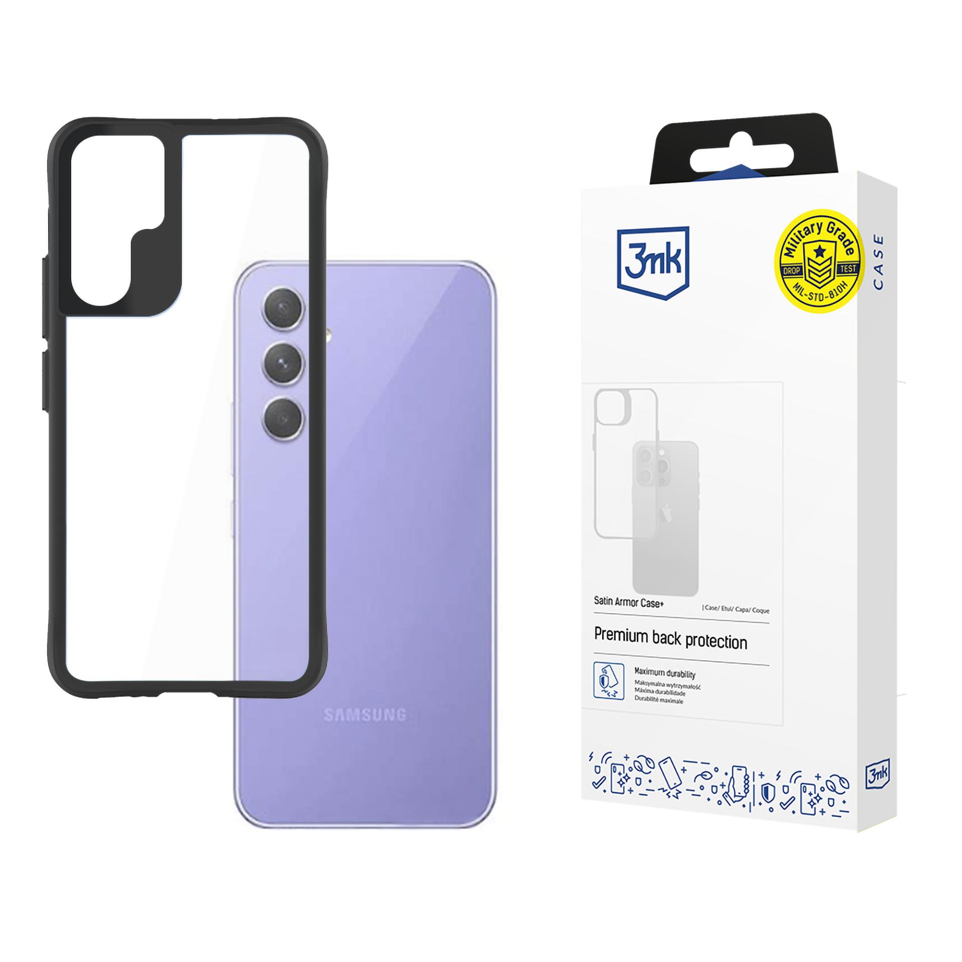 Suojakuori Samsung Galaxy A54 5G:lle 3mk Satin Armor Case+ - musta