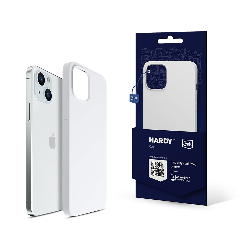 3mk Hardy Silikoninen MagCase iPhone 15:lle - valkoinen ja hopeinen