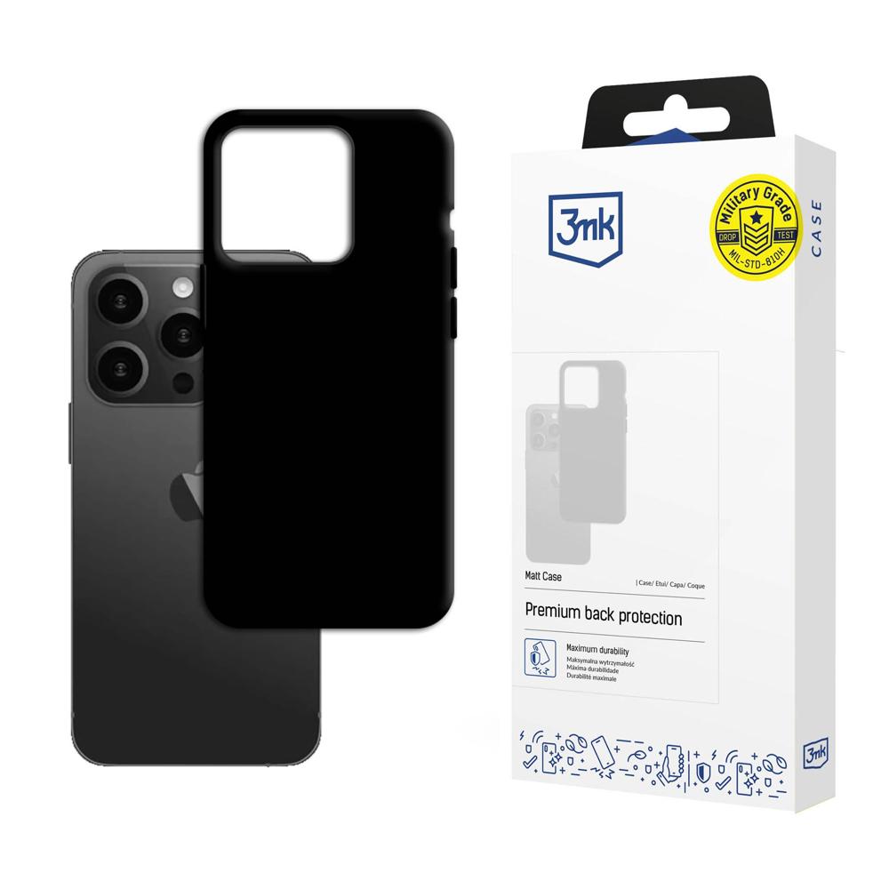 Apple iPhone 15 Pro - 3mk Matt Case musta