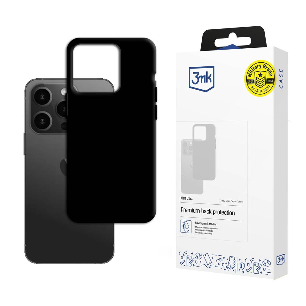 Apple iPhone 15 Pro Max - 3mk Matt Case musta