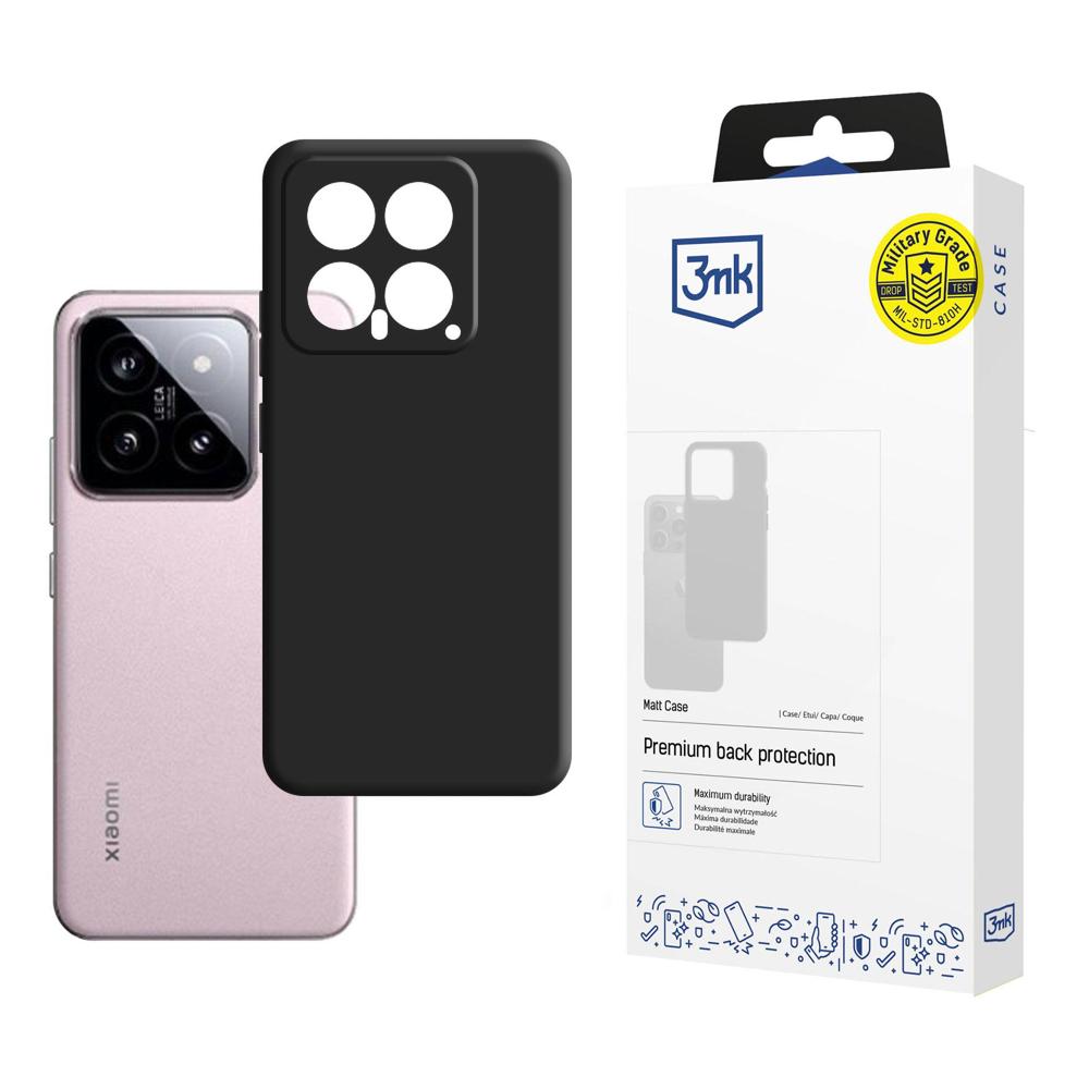 3mk Matt Case Xiaomi 14:lle - musta