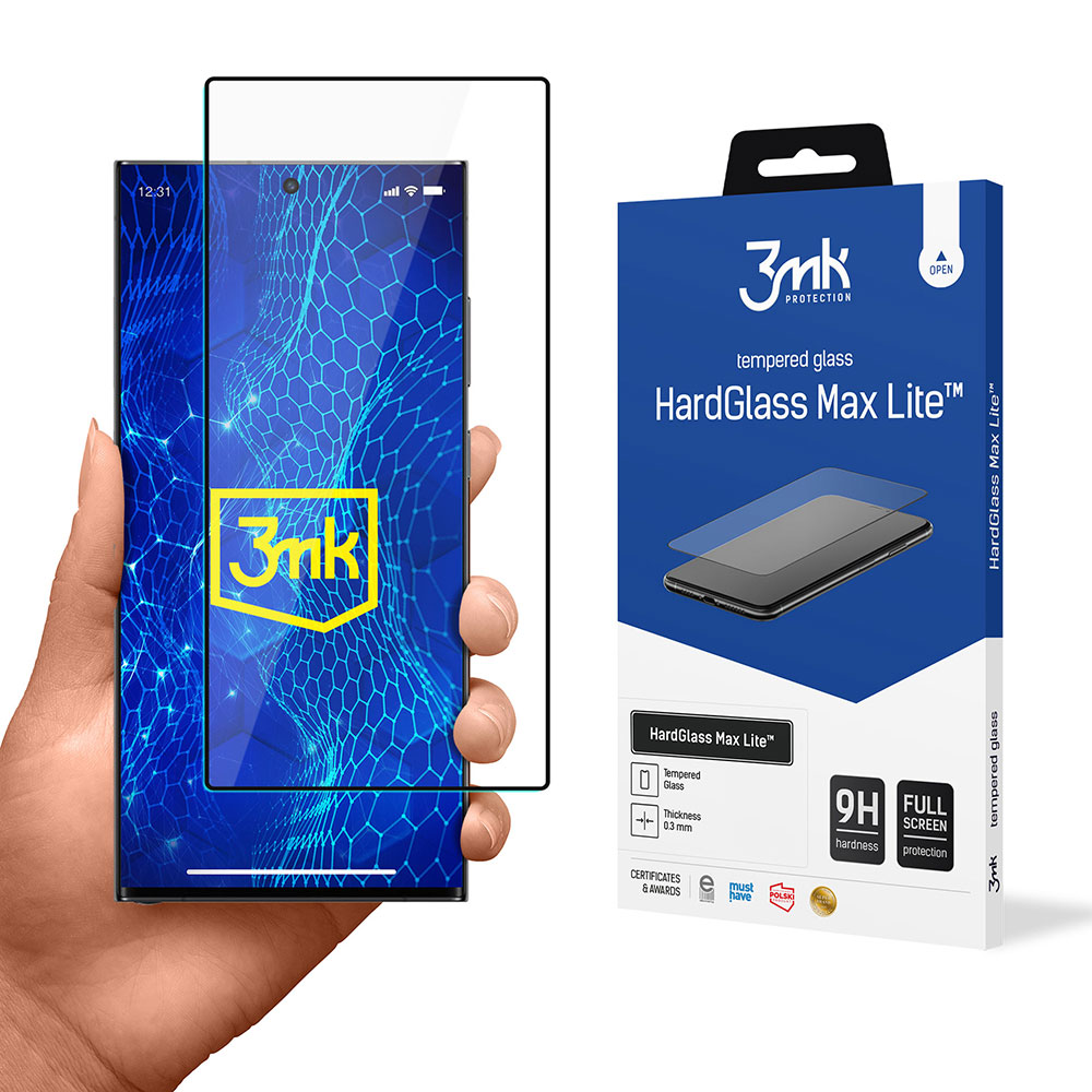 3mk HardGlass Max Lite™ Tempered Glass for Samsung Galaxy S24 Ultra