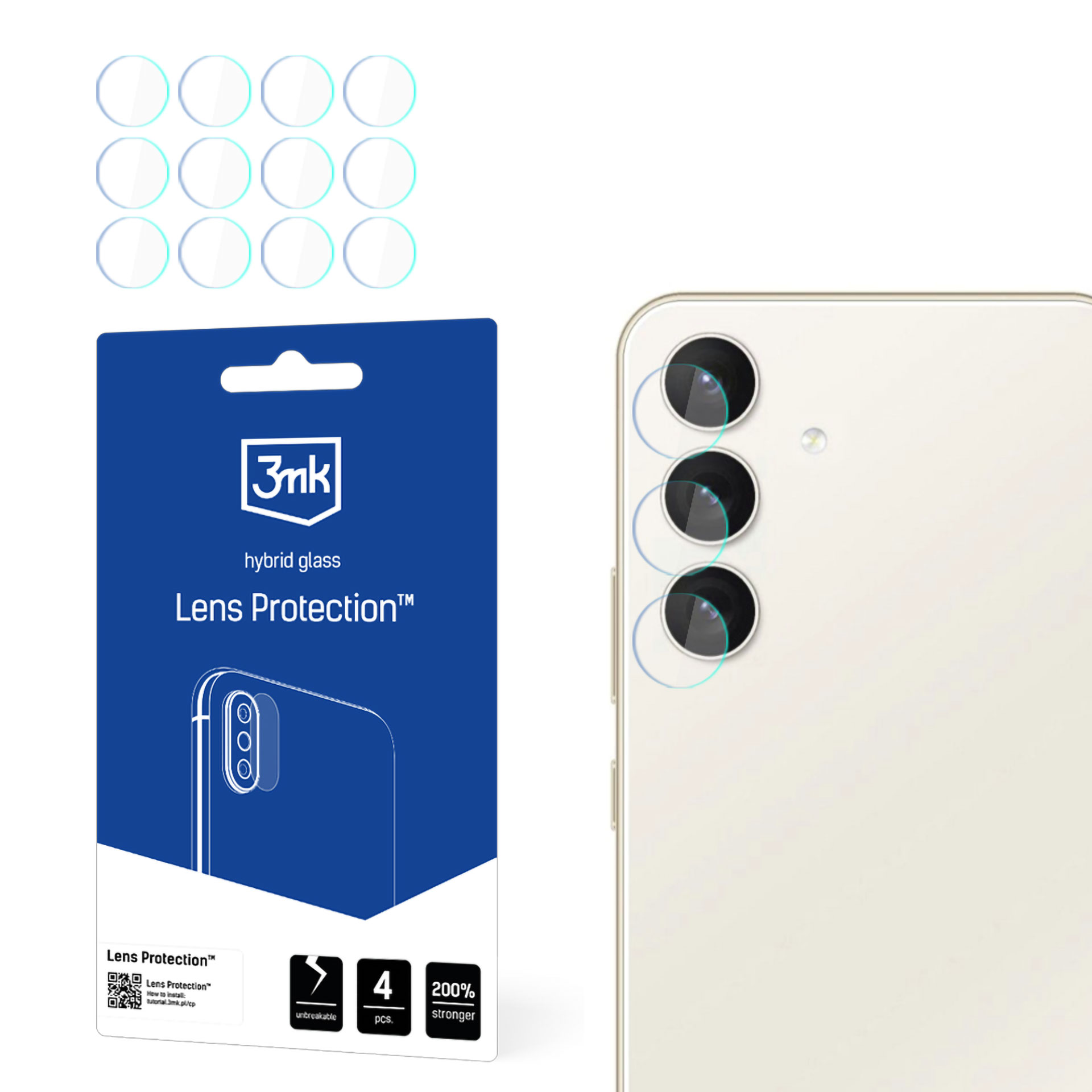 3mk Lens Protection™ hybridi kameralasi Samsung Galaxy S24+:lle