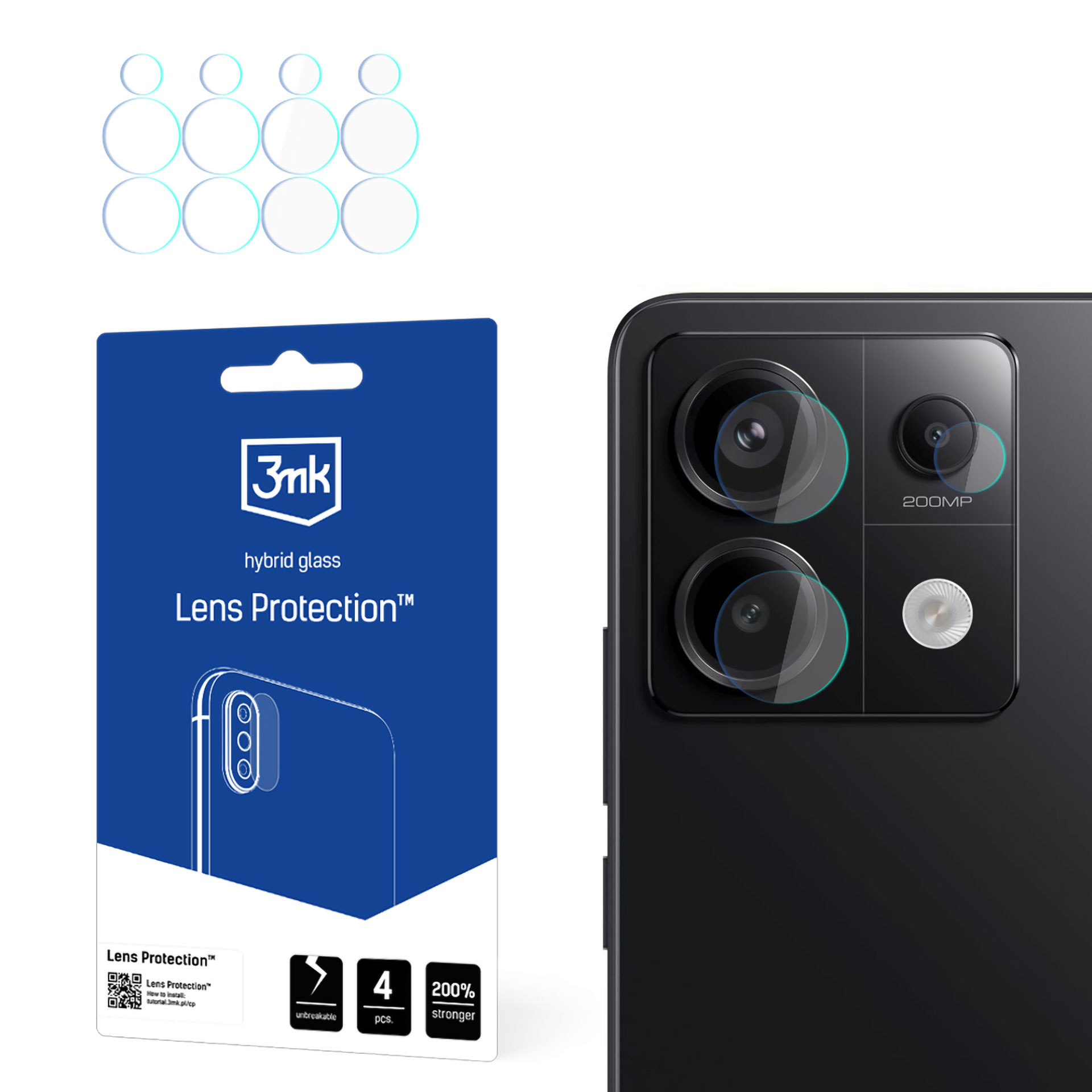 3mk Lens Protection hybridilasi kameralle Redmi Note 13 Pro:lle