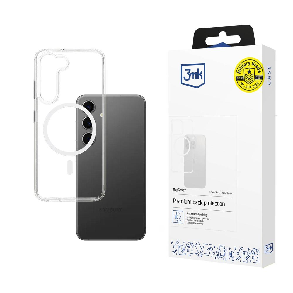 3mk MagCase magneettinen suojakuori Samsung Galaxy S24:lle - läpinäkyvä