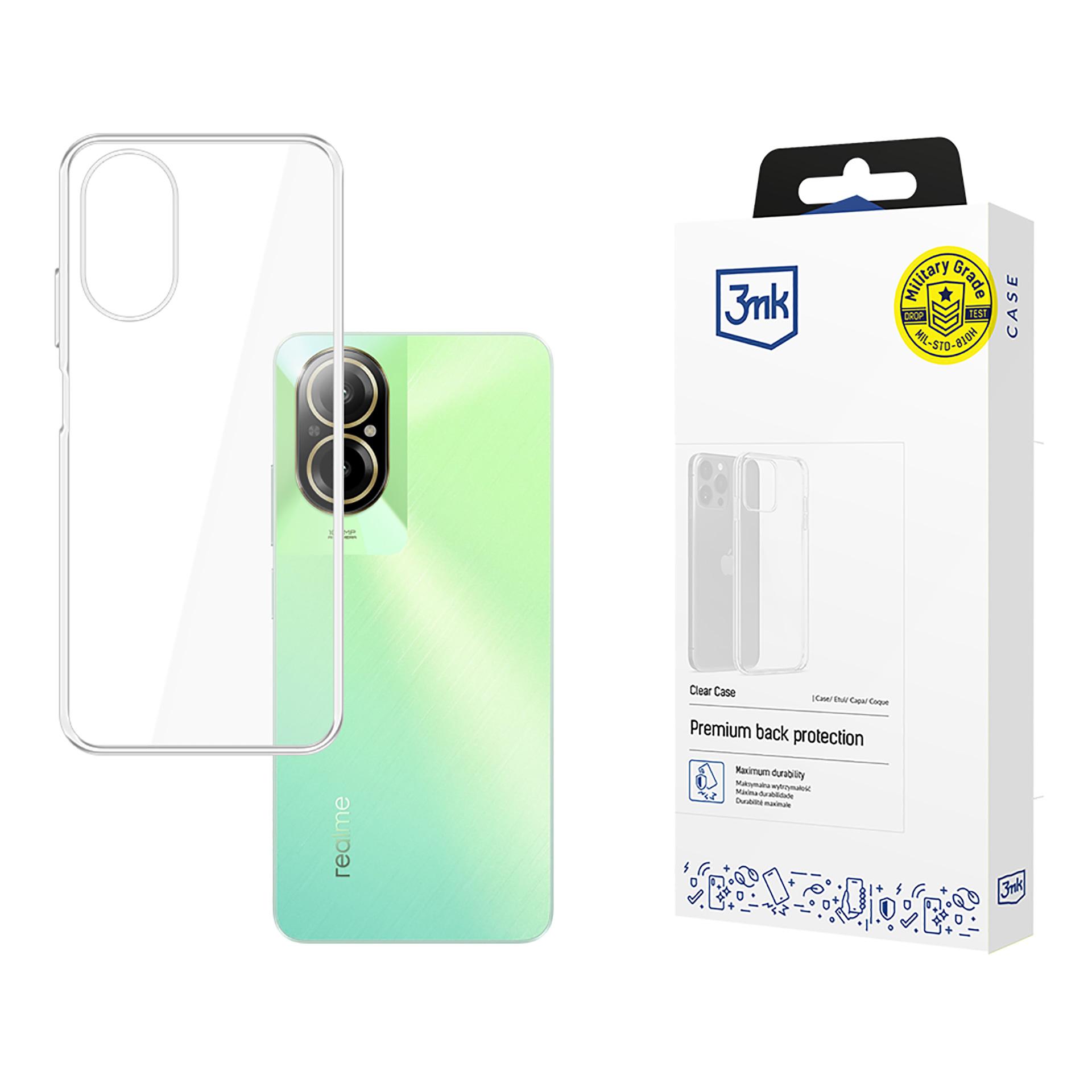 3mk Clear Case suojakuori Xiaomi Realme C67:lle - läpinäkyvä