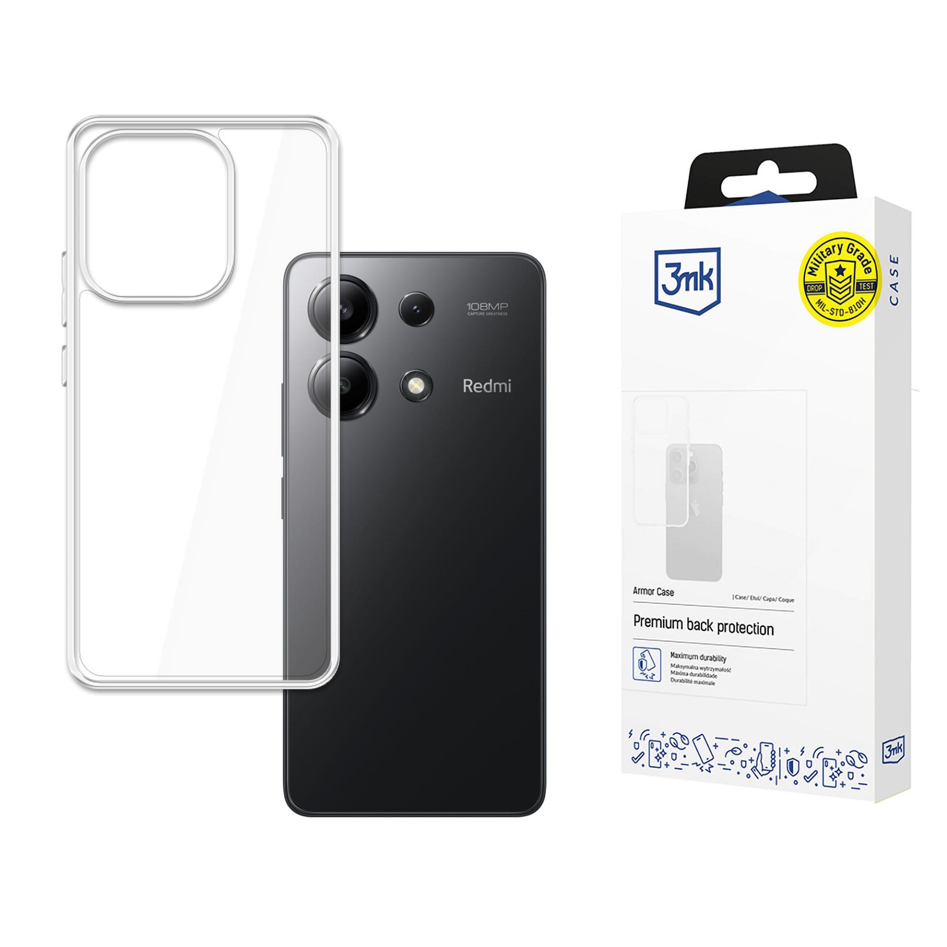 3mk Armor kotelo Redmi Note 13 4G - läpinäkyvä